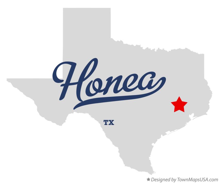 Map of Honea Texas TX