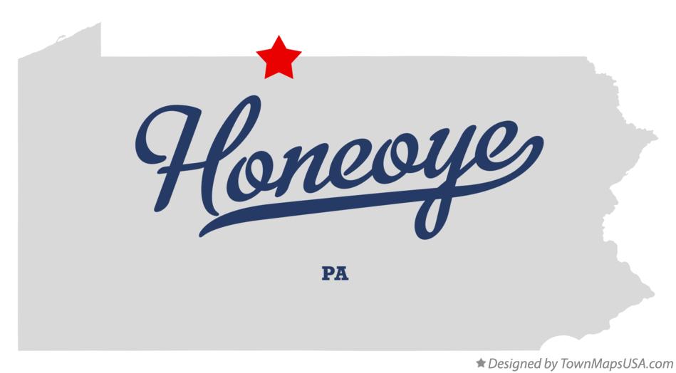 Map of Honeoye Pennsylvania PA