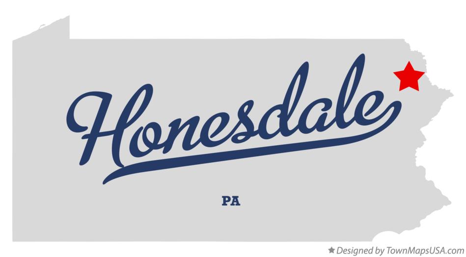 Map of Honesdale Pennsylvania PA