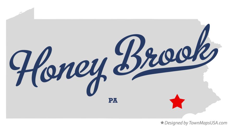 Map of Honey Brook Pennsylvania PA