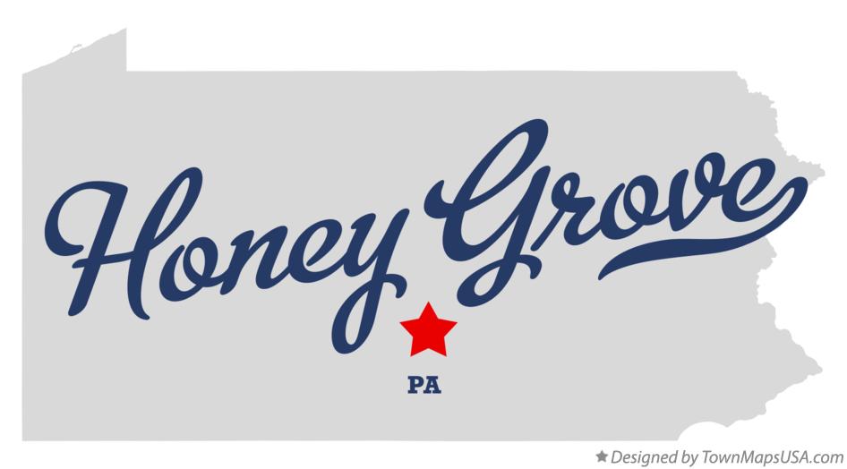 Map of Honey Grove Pennsylvania PA