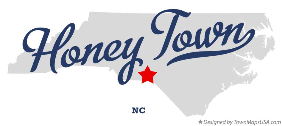 Map of Honey Town North Carolina NC