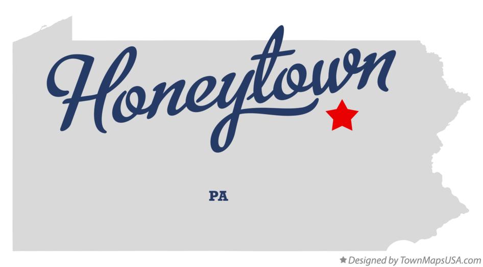 Map of Honeytown Pennsylvania PA