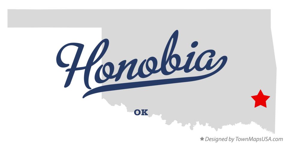 Map of Honobia Oklahoma OK