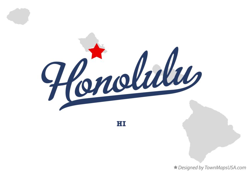 Map of Honolulu Hawaii HI
