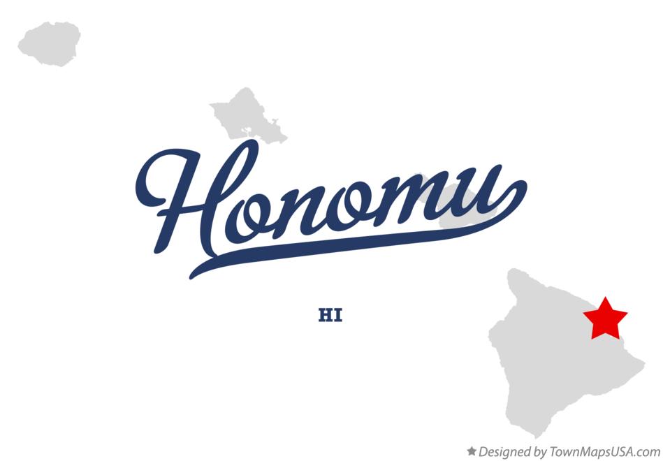 Map of Honomu Hawaii HI