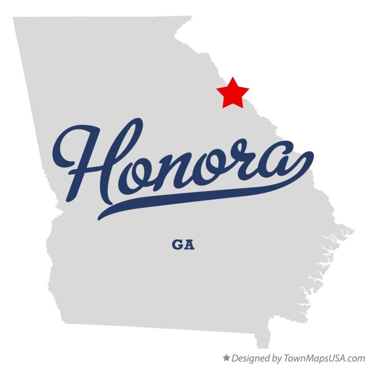 Map of Honora Georgia GA