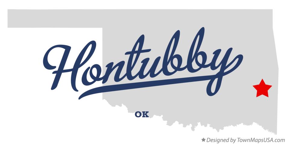 Map of Hontubby Oklahoma OK
