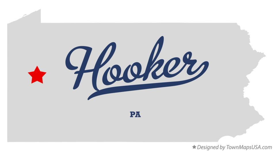 Map of Hooker Pennsylvania PA
