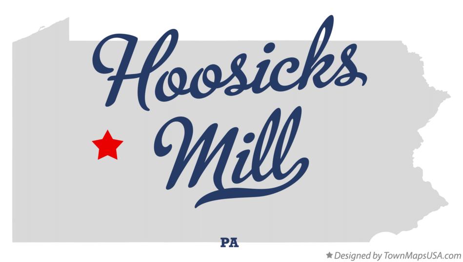 Map of Hoosicks Mill Pennsylvania PA