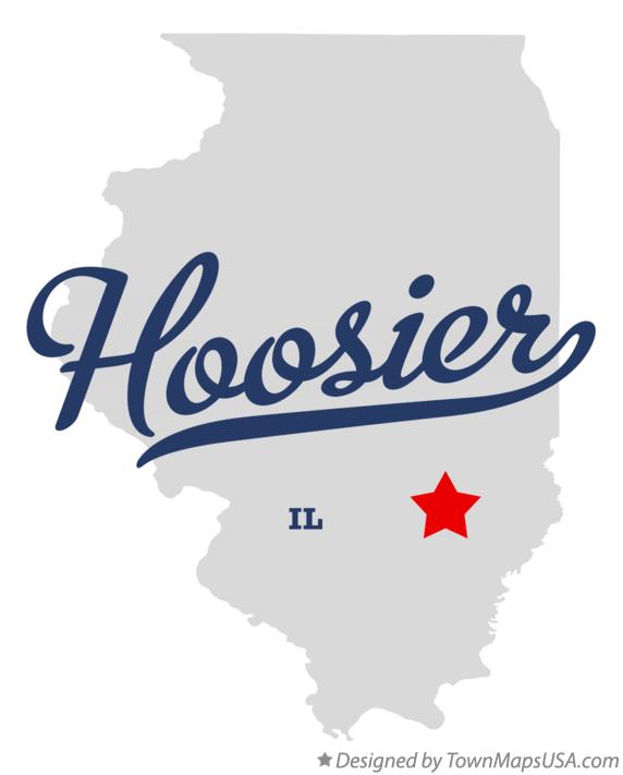 Map of Hoosier Illinois IL