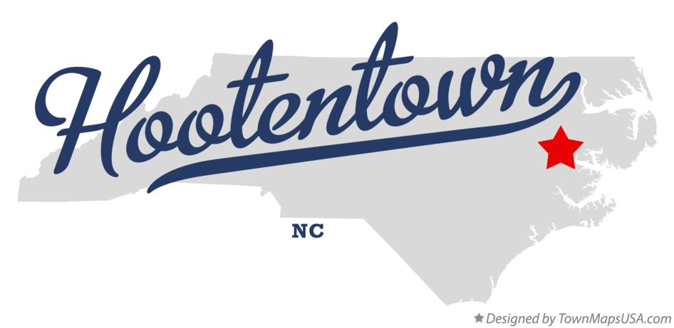Map of Hootentown North Carolina NC