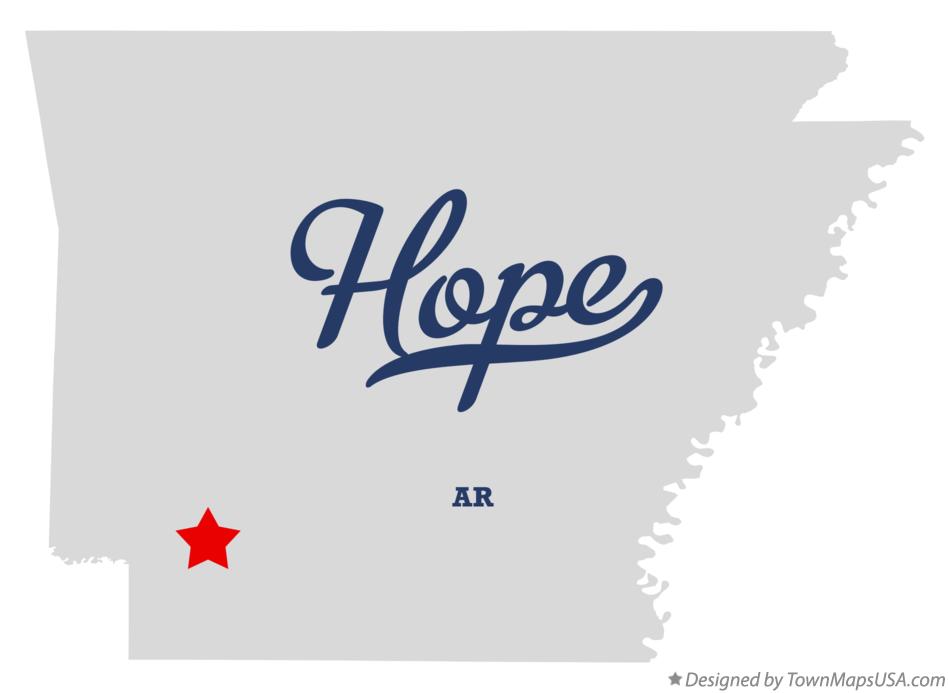 Map of Hope Arkansas AR