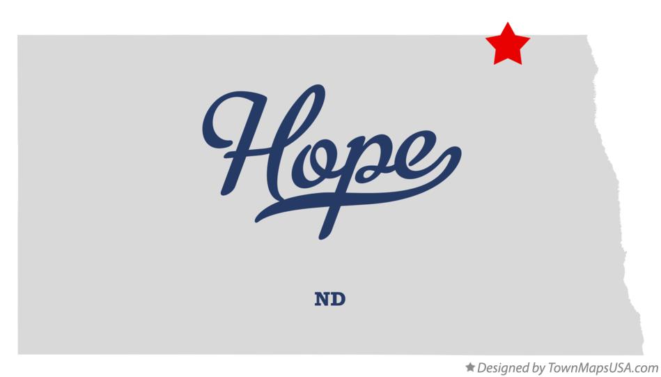 Map of Hope North Dakota ND
