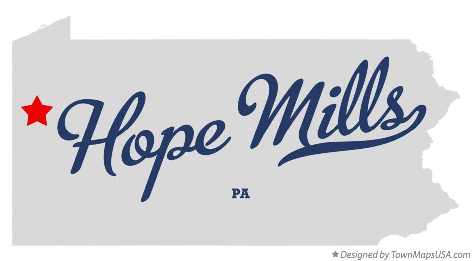 Map of Hope Mills Pennsylvania PA