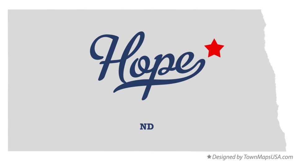 Map of Hope North Dakota ND