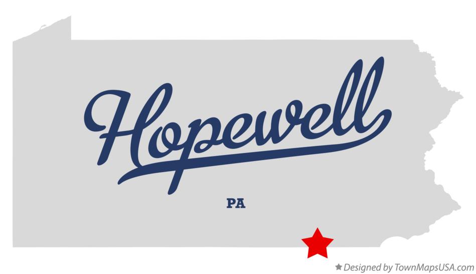 Map of Hopewell Pennsylvania PA