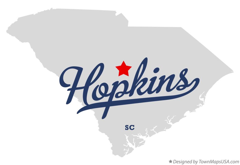 Map of Hopkins South Carolina SC