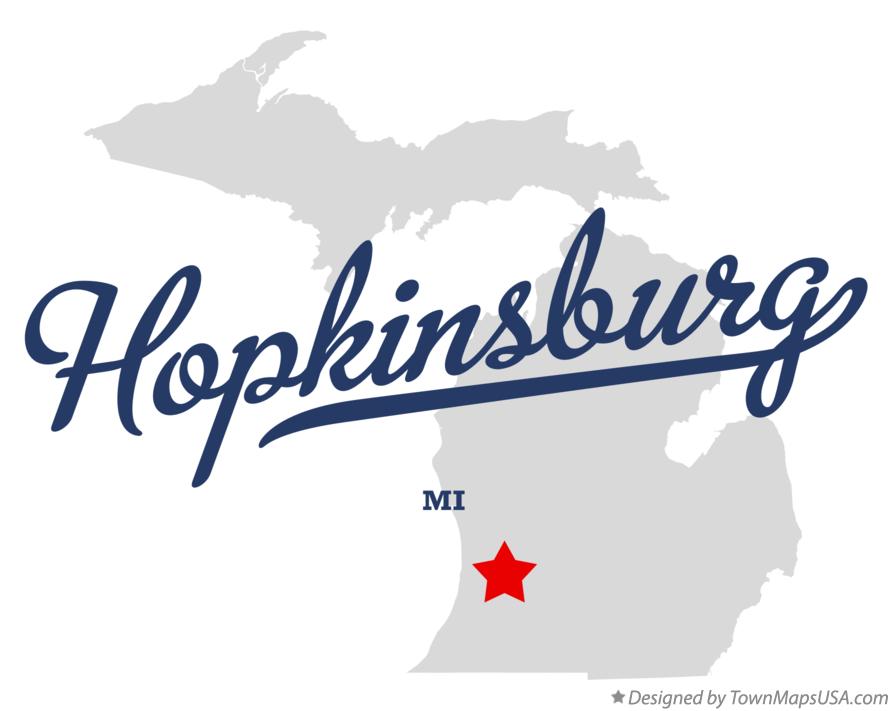 Map of Hopkinsburg Michigan MI
