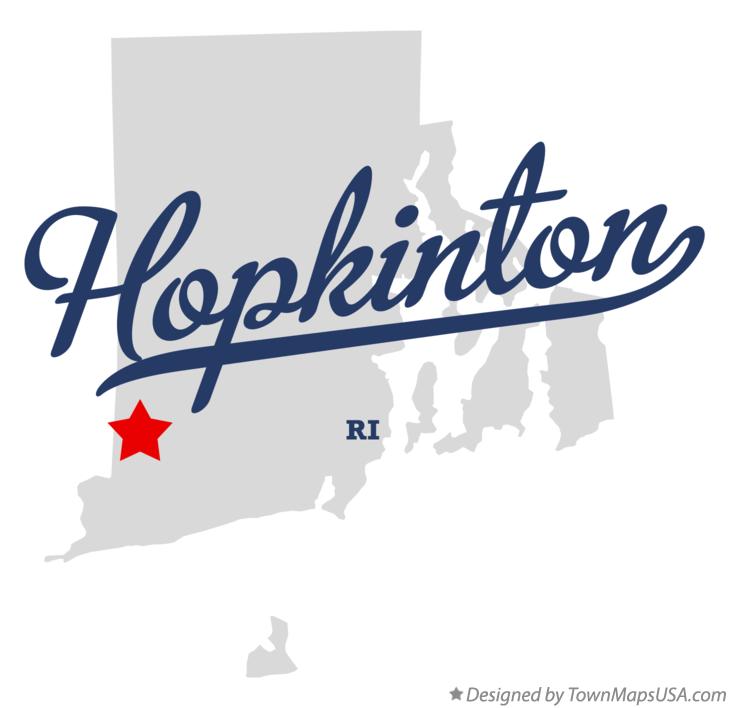 Map of Hopkinton Rhode Island RI