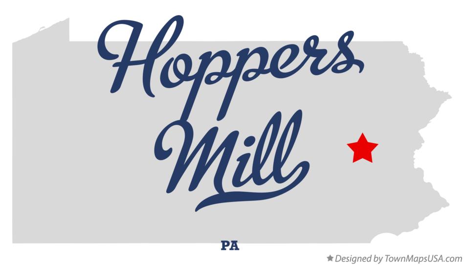 Map of Hoppers Mill Pennsylvania PA