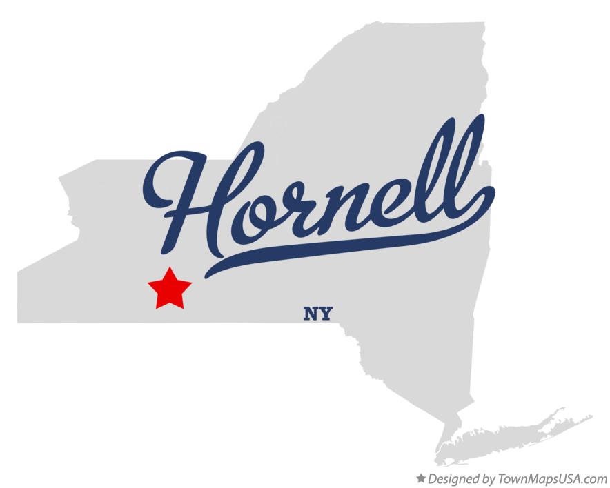 Map of Hornell New York NY