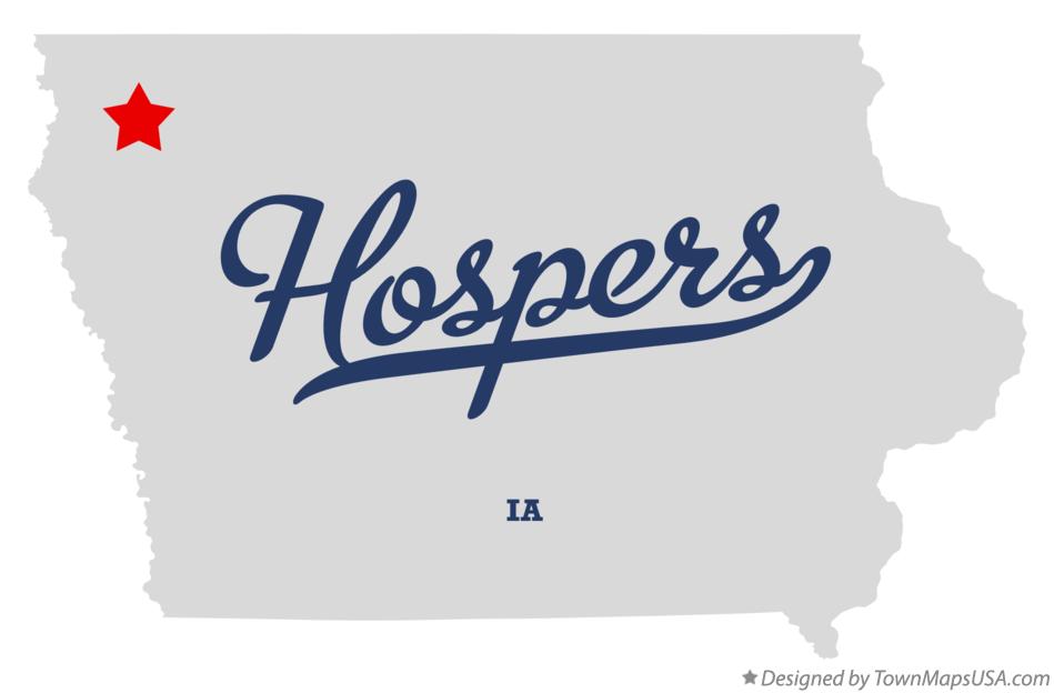 Map of Hospers Iowa IA