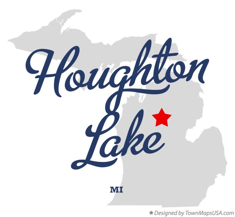 Map of Houghton Lake Michigan MI