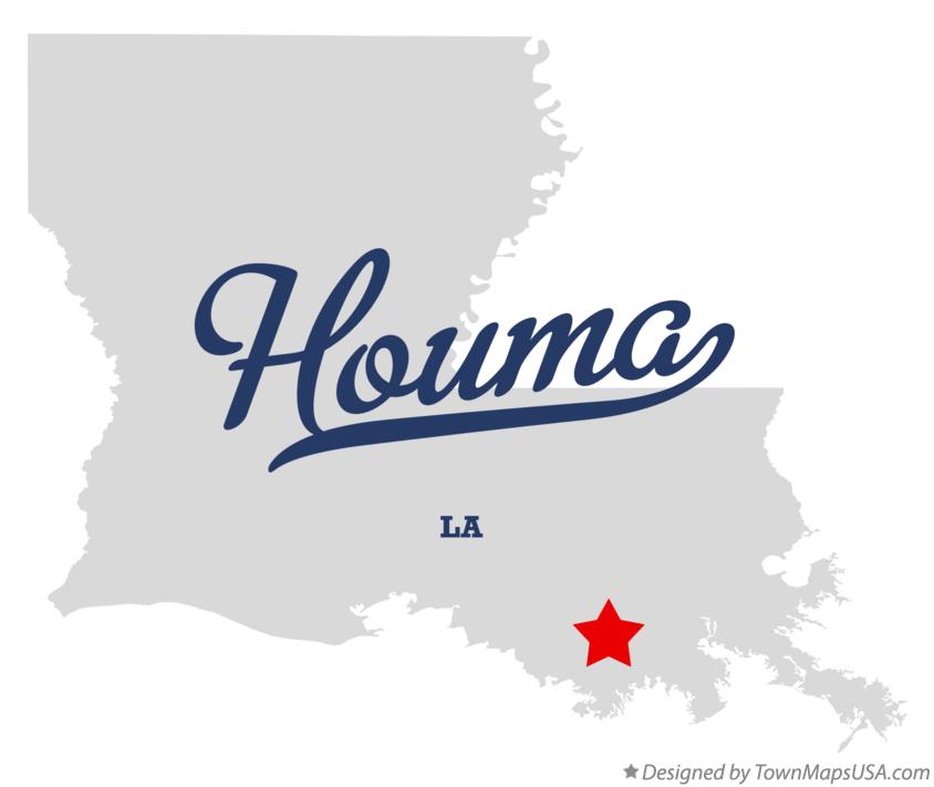 Map of Houma Louisiana LA
