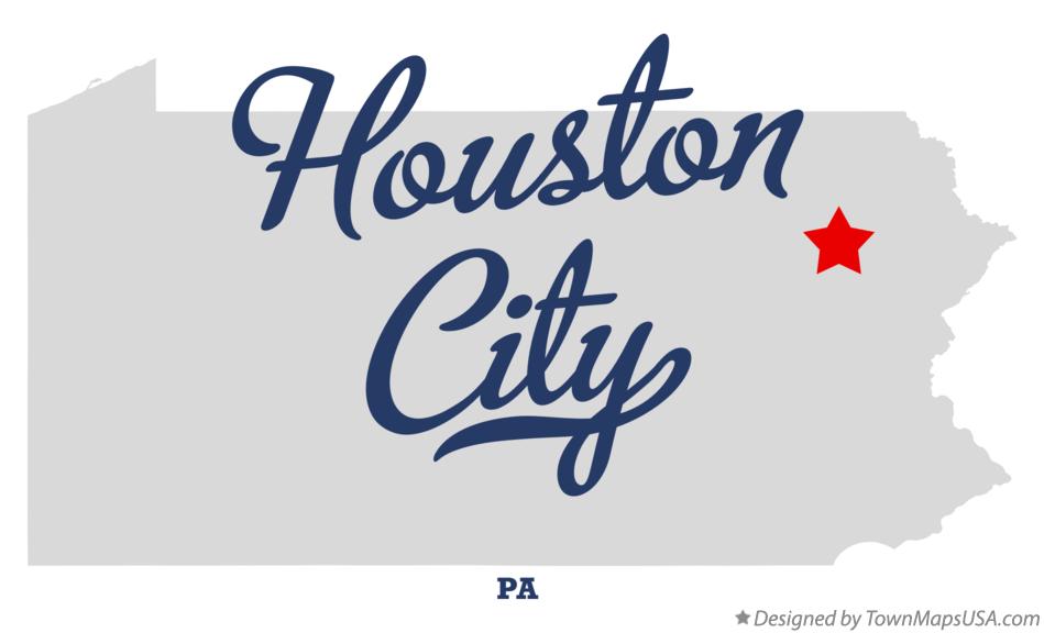 Map of Houston City Pennsylvania PA