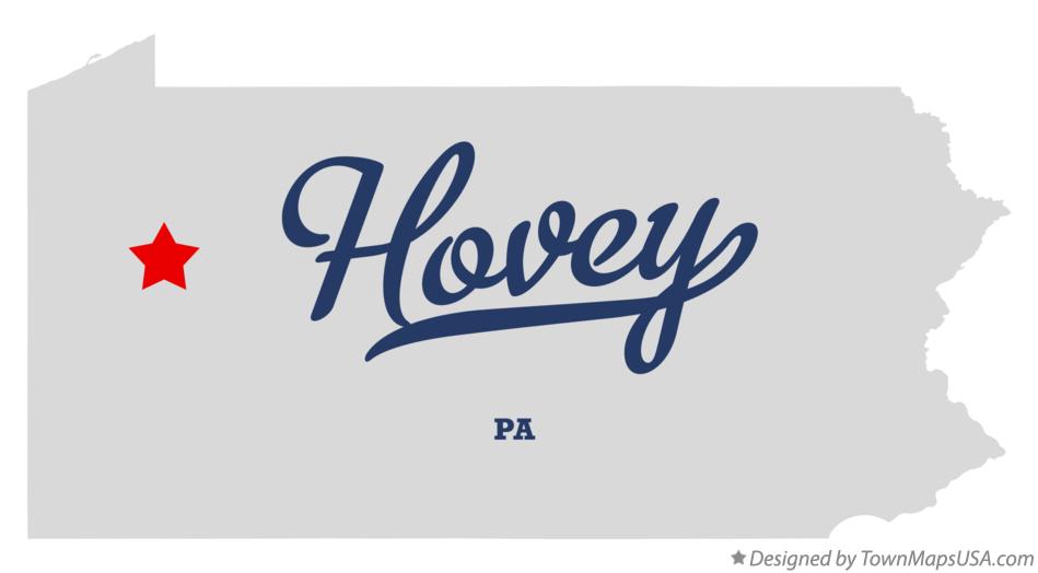 Map of Hovey Pennsylvania PA