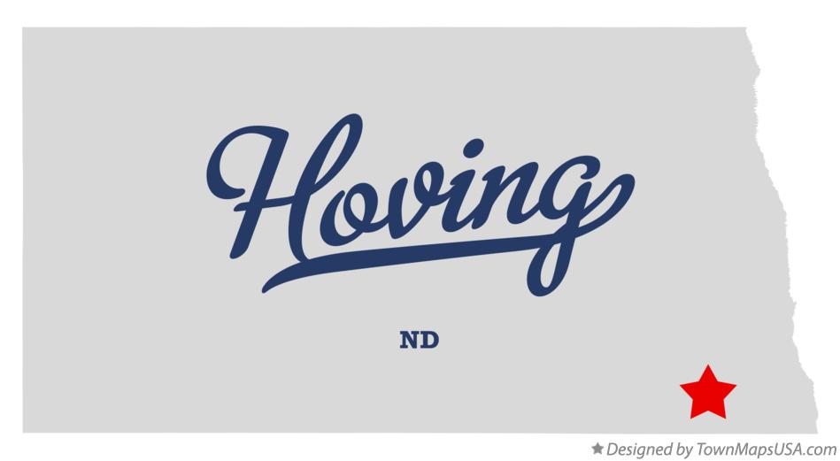Map of Hoving North Dakota ND