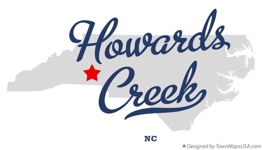 Map of Howards Creek North Carolina NC