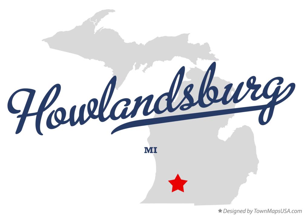 Map of Howlandsburg Michigan MI