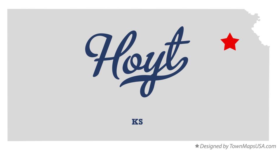 Map of Hoyt Kansas KS
