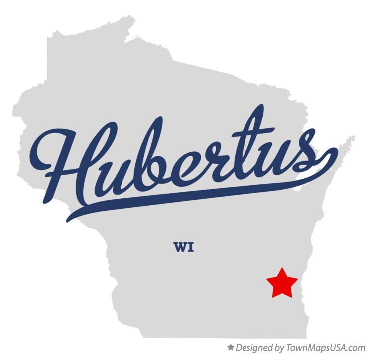 Map of Hubertus Wisconsin WI