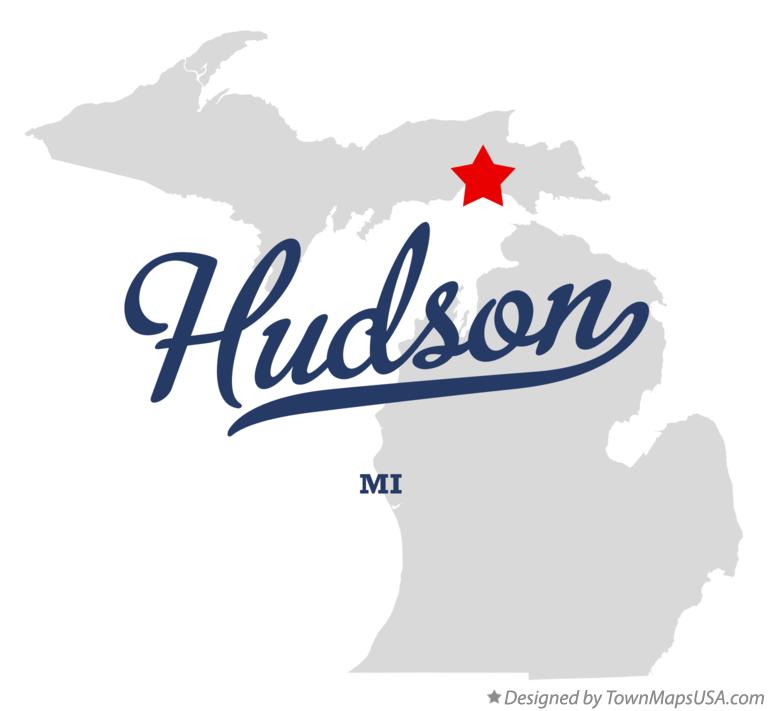Map of Hudson Michigan MI