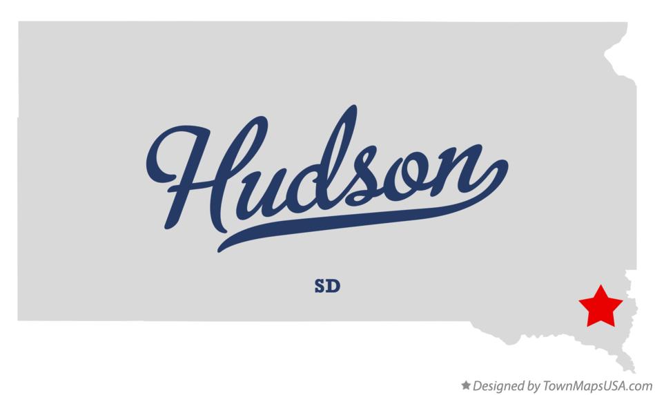 Map of Hudson South Dakota SD