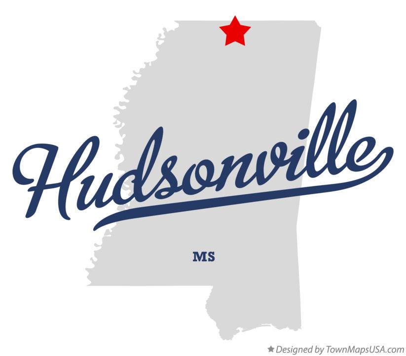Map of Hudsonville Mississippi MS