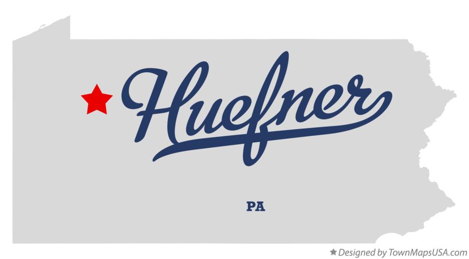 Map of Huefner Pennsylvania PA