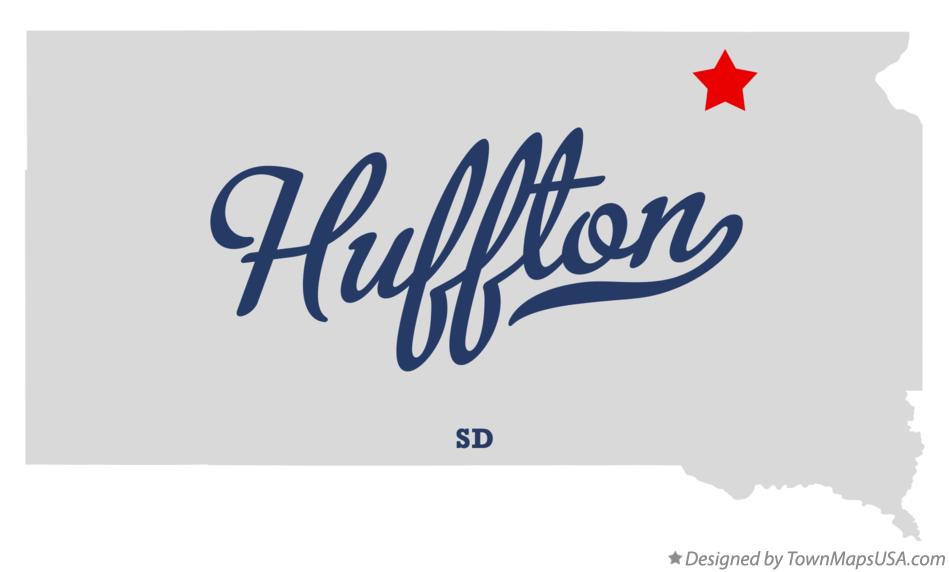 Map of Huffton South Dakota SD