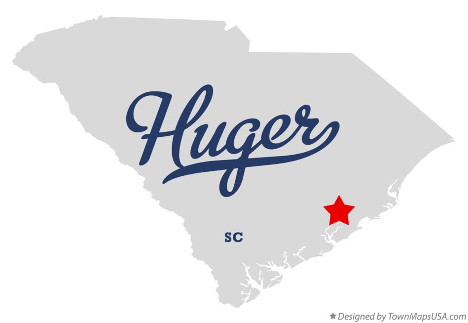 Map of Huger South Carolina SC