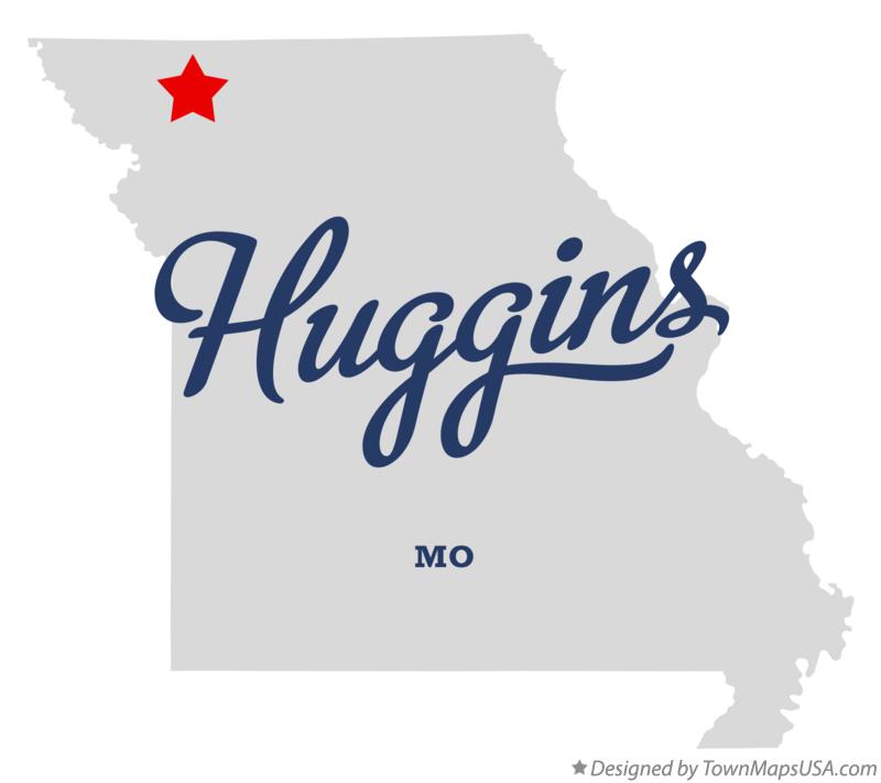 Map of Huggins Missouri MO