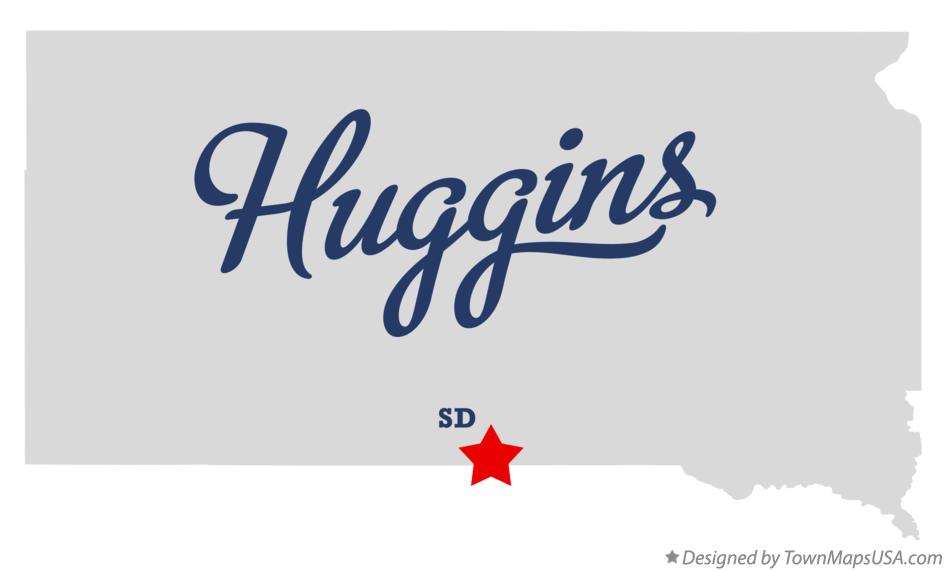 Map of Huggins South Dakota SD