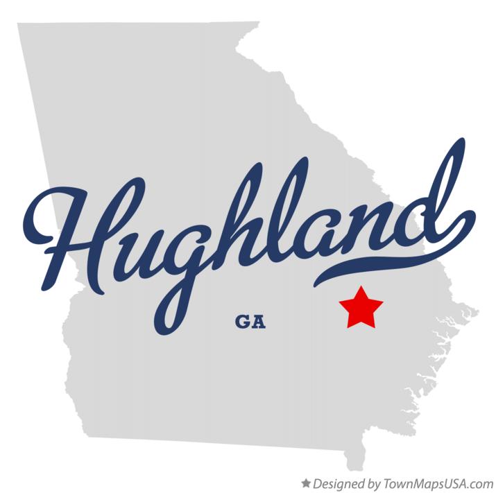 Map of Hughland Georgia GA
