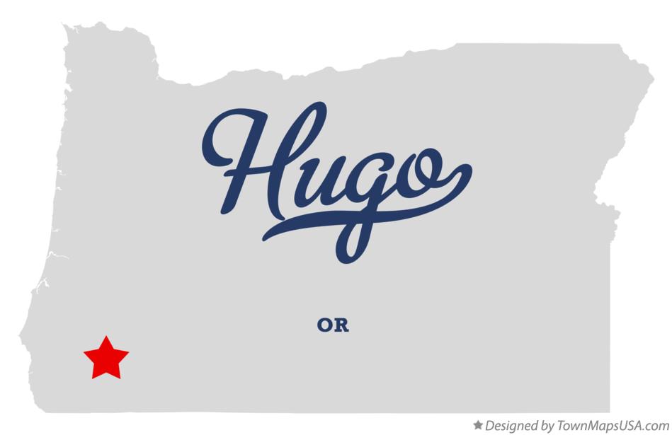 Map of Hugo Oregon OR