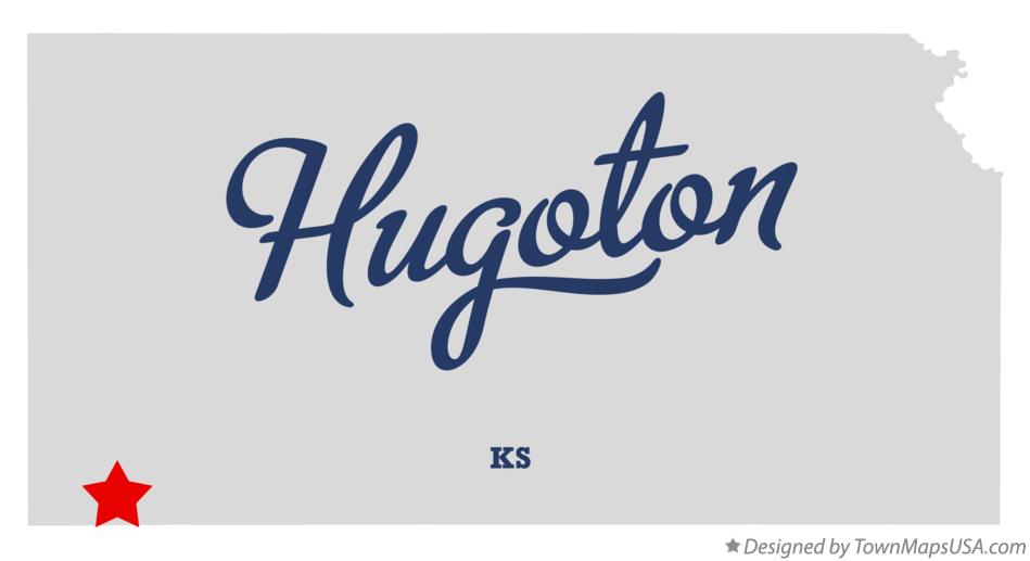 Map of Hugoton Kansas KS