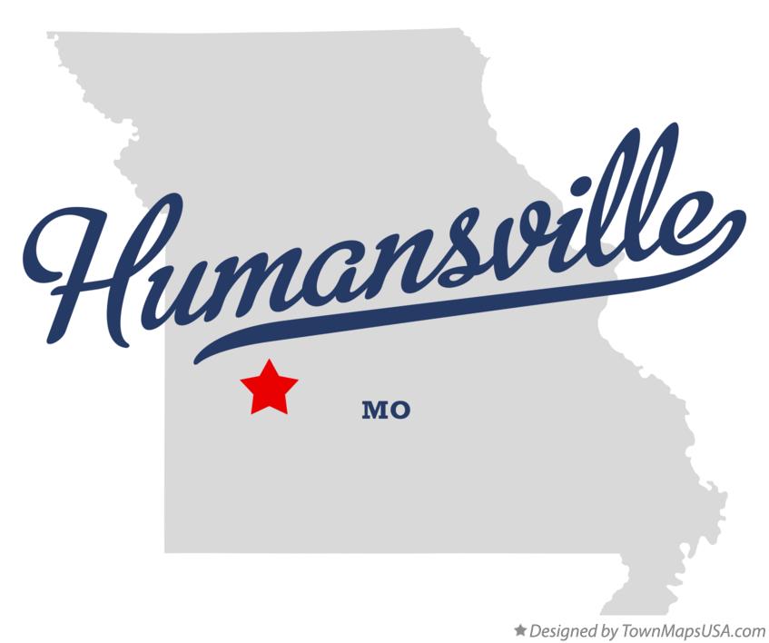 Map of Humansville Missouri MO