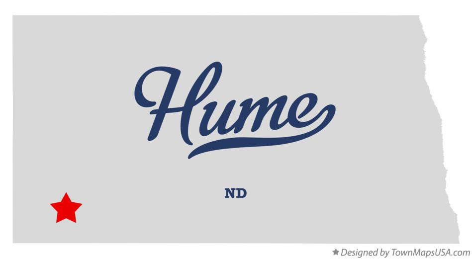 Map of Hume North Dakota ND