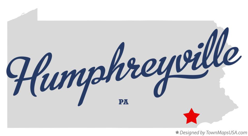 Map of Humphreyville Pennsylvania PA